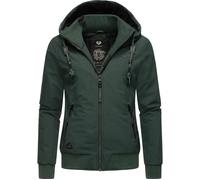 Ragwear Damen warme wasserdichte Winterjacke Outdoorjacke mit Kapuze Nuggie Melange Dark Green Gr. 3XL