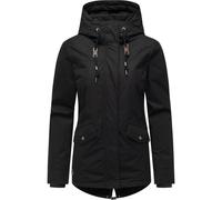 Winterjacke RAGWEAR "Parkker Warm YOUMODO", Damen, Gr. S (36), schwarz, Obermaterial: 65% Polyester, 35% Baumwolle; Innenfutter: 100% Polyester; Wattierung: 100% Polyester, figurumspielend Po-bedecken