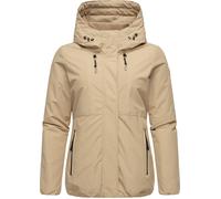 Ragwear Damen warme wasserdichte und atmungsaktive Winterjacke kurz mit flauschigem Teddyfell-Innenfutter Sunniva YOUMODO Taupe Gr. L