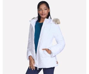 Winterjacke SKECHERS "ON-THE-GO BELTED PARKA", Damen, Gr. L, weiß, Obermaterial: 100% Polyester, Jacken Winterjacke (19538769-L) weiß