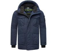 STONE HARBOUR Herren warme kurze Winterjacke mit magnetischer Abdeckleiste und verstellbarer Kapuze Edriik XX Navy Gr. XL