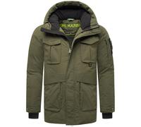 STONE HARBOUR Herren warme kurze Winterjacke mit magnetischer Abdeckleiste und verstellbarer Kapuze Edriik XX Olive Gr. XXL