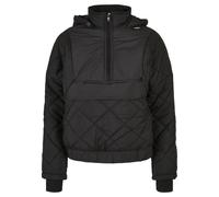 Urban Classics Damen Jacke Ladies Oversized Diamond Quilted Pull Over Jacket black M