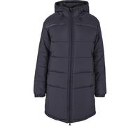 Winterjacke URBAN CLASSICS "Urban Classics Damen Ladies Hooded Mixed Puffer Coat", Damen, Gr. XS, schwarz, 100% Polyester, unifarben, oversize, amerikanischer Ausschnitt, Jacken Winterjacke (39041412-