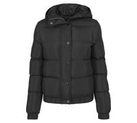 Winterjacke URBAN CLASSICS "Urban Classics Damen Ladies Hooded Puffer Jacket" Gr. XS, schwarz (black) Damen Jacken Winterjacken (37019609-XS)