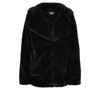 Winterjacke URBAN CLASSICS "Urban Classics Damen Ladies Lapel Teddy Jacket", Damen, Gr. S, schwarz, 100% Polyester, unifarben, oversize, amerikanischer Ausschnitt, Jacken Winterjacke (66886463-S) schw