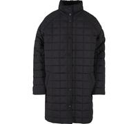 Winterjacke URBAN CLASSICS "Urban Classics Damen Ladies Quilted Coat", Damen, Gr. S, schwarz, 100% Polyester, unifarben, normal, amerikanischer Ausschnitt, Jacken Winterjacke (60995120-S) schwarz