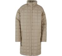 Winterjacke URBAN CLASSICS "Urban Classics Damen Ladies Quilted Coat", Damen, Gr. XXL, wetsand, 100% Polyester, unifarben, normal, amerikanischer Ausschnitt, Jacken Winterjacke (76676551-XXL) wetsand