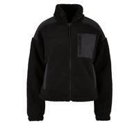 Winterjacke URBAN CLASSICS "Urban Classics Damen Ladies Sherpa Mix Jacket", Damen, Gr. 3XL, schwarz, 100% Polyester, unifarben, oversize, ohne Ausschnitt, Jacken Winterjacke (51229706-XXXL) schwarz