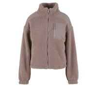 Winterjacke URBAN CLASSICS "Urban Classics Damen Ladies Sherpa Mix Jacket", Damen, Gr. XS, beige (duskrose), 100% Polyester, unifarben, oversize, ohne Ausschnitt, Jacken Winterjacke (32143504-XS) dusk