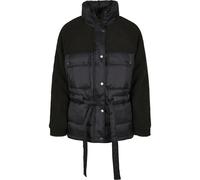 Winterjacke URBAN CLASSICS "Urban Classics Damen Ladies Sherpa Mix Puffer Jacket", Damen, Gr. XXL, schwarz, 100% Polyester, unifarben, normal, amerikanischer Ausschnitt, Jacken Winterjacke (10085521-X