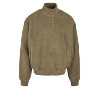 Winterjacke URBAN CLASSICS "Urban Classics Herren Boxy Sherpa Jacket", Herren, Gr. M, beige (tiniolive), 100% Polyester, unifarben, oversize, Rundhals, Jacken Winterjacke (74466925-M) tiniolive