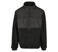 Urban Classics Herren Winterjacke Patched Sherpa Jacket Oversize 100% Polyester XXL Schwarz