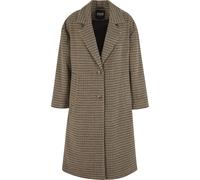 Winterjacke URBAN CLASSICS "Urban Classics Ladies Oversized Plaid Coat", Damen, Gr. 4XL, braun (unionbeige, schwarz), 61% Polyester, 34% Polyacryl, 5% Sonstige Fasern, unifarben, oversize, amerikanisc
