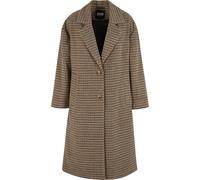 Winterjacke URBAN CLASSICS "Urban Classics Ladies Oversized Plaid Coat", Damen, Gr. 4XL, unionbeige, schwarz, 61% Polyester, 34% Polyacryl, 5% Sonstige Fasern, unifarben, oversize, amerikanischer Auss