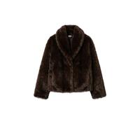 Winterjacke URBAN CLASSICS "Urban Classics Ladies Short Faux Fur Jacket", Damen, Gr. M, braun, 100% Polyester, unifarben, oversize, amerikanischer Ausschnitt, Jacken Winterjacke (29202708-M) braun