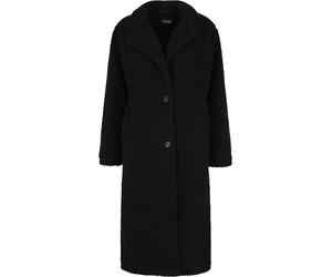 Winterjacke URBAN CLASSICS "Urban Classics Ladies Teddy Long Coat", Damen, Gr. S, schwarz, 100% Polyester, unifarben, normal, amerikanischer Ausschnitt, Jacken Winterjacke (40072067-S) schwarz