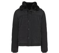 Winterjacke URBAN CLASSICS "Urban Classics Puffer Jacket With Detachable Fur Collar", Herren, Gr. 5XL, schwarz, 100% Polyester, unifarben, normal, amerikanischer Ausschnitt, Jacken Winterjacke (615891