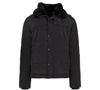 Winterjacke URBAN CLASSICS "Urban Classics Puffer Jacket With Detachable Fur Collar", Herren, Gr. M, schwarz, 100% Polyester, unifarben, normal, amerikanischer Ausschnitt, Jacken Winterjacke (61589154