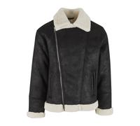 Urban Classics Herren Jacke Shearling Biker Jacket, warme Motorradjacke für Männer, Kunstpelzkragen und Manschetten, Regular Fit, Größen S-5XL