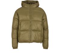 Winterjacke URBAN CLASSICS "Urban Classics Shiny Puffer Jacket With Hood", Herren, Gr. XL, tiniolive, 100% Recycled Polyamide/Nylon, unifarben, normal, ohne Ausschnitt, Jacken Winterjacke (40122244-XL