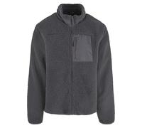 Winterjacke URBAN CLASSICS "Urban Classics Teddy Jacket With Stand Up Collar", Herren, Gr. 4XL, cloudgrau, 100% Polyester, Mäntel Winterjacke (87993429-4XL) cloudgrau