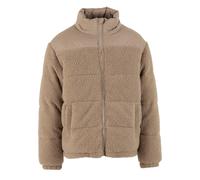 Winterjacke URBAN CLASSICS "Urban Classics Teddy Puffer Jacket", Herren, Gr. 4XL, schwarztaupe, 100% Polyester, mehrfarbig, normal, hoch geschlossener Ausschnitt, Jacken Winterjacke (12920151-4XL) sch