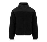 Winterjacke URBAN CLASSICS "Urban Classics Teddy Puffer Jacket", Herren, Gr. M, schwarz, 100% Polyester, mehrfarbig, normal, hoch geschlossener Ausschnitt, Jacken Winterjacke (34698206-M) schwarz