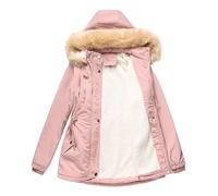 Winterjacken Damen,Parka Damen Lang Mantel Gefüttert Winterjacke Wintermantel Mit Abnehmbar Kapuze Und Taschen Warm Winterparka,Damenmantel Sale Winter,Winterjacke Damen 3Xl,E Pink,3Xl