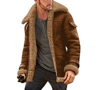 Winterjacken für Herren, Übergröße, Mantel, Reverskragen, lange Ärmel, gepolsterte Lederjacke, Vintage, dicker Mantel, Hirschlederjacke, große und große Schneejacken für Herren, Wintermantel,