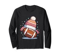 Winterliches Football Motiv mit Strickmütze Langarmshirt