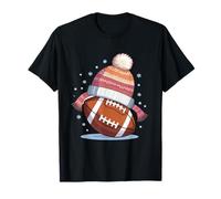 Winterliches Football Motiv mit Strickmütze T-Shirt