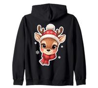 Winterliches REH mit Mütze und Schal - Niedliches Cartoon-Mo Kapuzenjacke