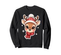 Winterliches REH mit Mütze und Schal - Niedliches Cartoon-Mo Sweatshirt