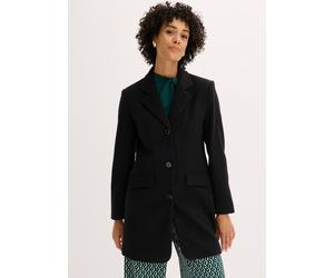 Wintermantel BONPRIX "Blazermantel", Damen, Gr. 36, schwarz, Obermaterial: 88% Polyester, 10% Viskose, 2% Elasthan. Futter: 100% Polyester, festlich, bequem, Mäntel Wintermantel, aus Polyester, Viskos