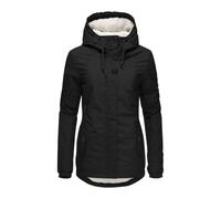 Wintermantel Damen Warm,Damen Coat Daunenparka Winddichte Baumwolle Kapuzenmantel Fleece Wärme Frauen Draussen,Trenchcoat Damen Winter,Wintermantel Große Größen Damen,C Black,3Xl
