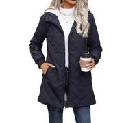 Wintermantel Damen Warm Gefüttert Winterjacke Damen Elegant Warme Mantel Winter Fleece Innenfutter Steppjacke Leicht mit Kapuze Gefütterte Jacke Winter Dicke Damenjacken Kurz Thermo Damenmantel