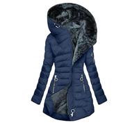 wintermantel damen wolle Wintermantel Lang Warm Winterjacke Gefüttert Winter Parka Plüsch Thermal Fleecemantel Winterparka Steppjacke mit Fellkapuze Bequeme Kuscheljacke Dicke jacke damen winter
