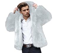 Wintermantel Herren Pelzmantel Winterjacke Kurze Kunstpelz Mantel Reverskragen Plüsch Strickjacke Warme Felljacke Pelz Jacke Faux Fur Pelzjacke Fellmantel Wolljacken Winterjacke Männer Parka