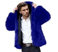 Wintermantel Herren Pelzmantel Winterjacke Kurze Kunstpelz Mantel Reverskragen Plüsch Strickjacke Warme Felljacke Pelz Jacke Faux Fur Pelzjacke Fellmantel Wolljacken Winterjacke Männer Parka
