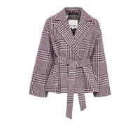 Wintermantel ICHI "Jacke IHJANNET", Damen, Gr. 40, schwarz (schwarz brushed chek), Obermaterial: 88% Polyester PES. 5% Viskose CV. 4% Polyacryl PAN. 2% Polyamid PA. 1% Wolle mw., Mäntel Wintermantel (