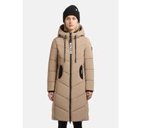 Wintermantel KHUJO "Aribay4 Light-YM", Damen, Gr. XS (34), beige, Obermaterial: 100% Polyester. Innenfutter: 100% Polyester. Wattierung: 100% Polyester, tailliert knielang, hoch geschlossener Ausschni