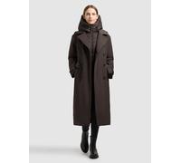 Wintermantel KHUJO "ELENA3 - 2IN1 (EINSATZ HERAUSNEHMBAR)", Damen, Gr. XS, chocolate chip, Web, 100% Polyester, unifarben, regular fit, eingesetzt elastischer Bund mit Knöpfen, Mäntel Wintermantel (82