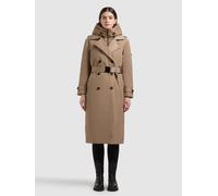 Wintermantel KHUJO "ELENA3 - 2IN1 (EINSATZ HERAUSNEHMBAR)", Damen, Gr. XS, cookie beige, Web, 100% Polyester, unifarben, regular fit, eingesetzt elastischer Bund mit Knöpfen, Mäntel Wintermantel (3734