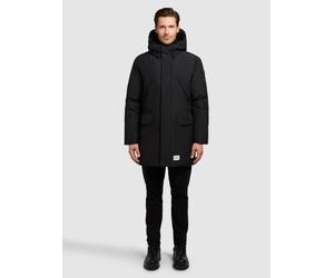 Wintermantel KHUJO "FIGARO", Herren, Gr. M, schwarz, 100% Polyester, unifarben, regular fit, eingesetzt elastischer Bund mit Windstopper, Mäntel Wintermantel (30860207-M) schwarz