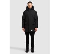 Wintermantel KHUJO "FIGARO", Herren, Gr. M, schwarz, Web, 100% Polyester, unifarben, regular fit hüftlang, eingesetzt elastischer Bund mit Windstopper, Mäntel Wintermantel (30860207-M) schwarz