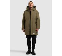 Wintermantel KHUJO "FOGG", Herren, Gr. XL, scrub grün, 100% Polyester, unifarben, eingesetzt elastischer Bund mit Windstopper, Mäntel Wintermantel (57325609-XL) scrub grün