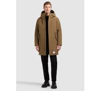 Wintermantel KHUJO "FOGG2", Herren, Gr. XL, braun (oozey braun), Web, 100% Polyester, unifarben, regular fit ca. Mitte Oberschenkel, eingesetzt elastischer Bund mit Windstopper, Mäntel Wintermantel (3