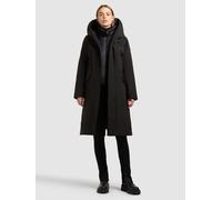 Wintermantel KHUJO "IXIA", Damen, Gr. L, schwarz, Canvas, 55% Baumwolle, 45% Polyester, unifarben, Raglanärmel Rippstrickbündchen mit Windstopper, Mäntel Wintermantel (38530325-L) schwarz