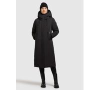 Wintermantel KHUJO "LUGGS", Damen, Gr. S, schwarz, 55% Baumwolle, 45% Polyester, unifarben, regular fit wadenlang, eingesetzt elastischer Bund mit Windstopper, Mäntel Wintermantel (76933738-S) schwarz